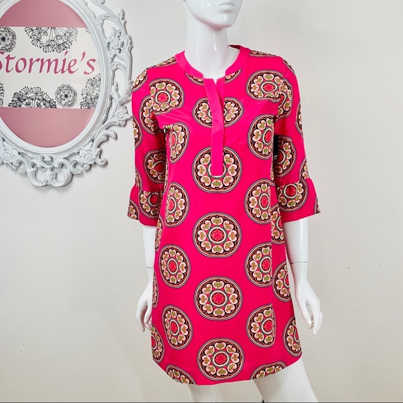 crown & ivy Dresses & Skirts - Crown & Ivy / Pink Green Orange Floral Circle